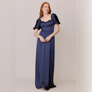 Blue Isabella Satin Dress